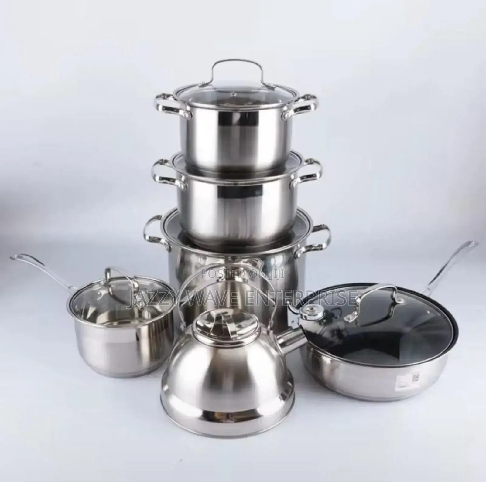 Stainless Steel Cookware Silver Set