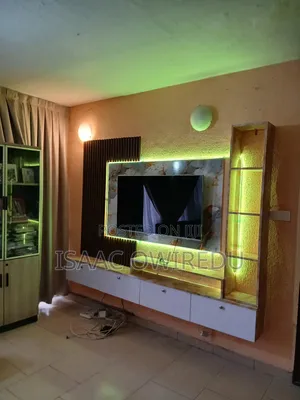 Television Wall Mounted Design With Panel  And Lighting System