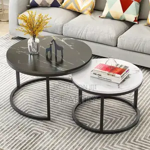 Luxury 2 Pieces Coffee Table/Center Table Available - Black & White