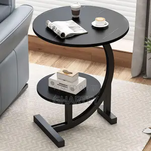 All Black 2 Tier Luxury Portable Coffee Table