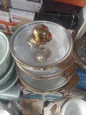 3 Sets Ceramic Gold Design Bowls With Covers