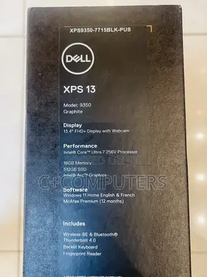 New Laptop Dell XPS 13 (9350) 16GB Intel Core Ultra 7 SSD 512GB