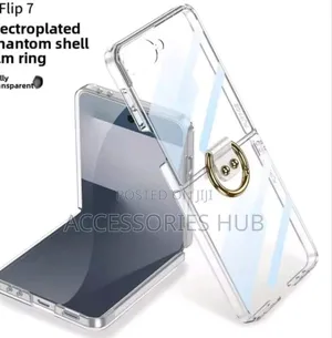 Samsung Z Flip 7 Transparent Cases With Protector and a Ring