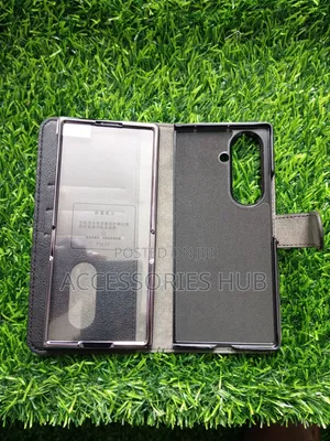 Z Fold 7 Leather Case With Inbuilt Protector