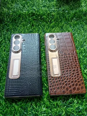 Z Fold 7 Luxury Leather Case With Inbuilt Protector and a Stand