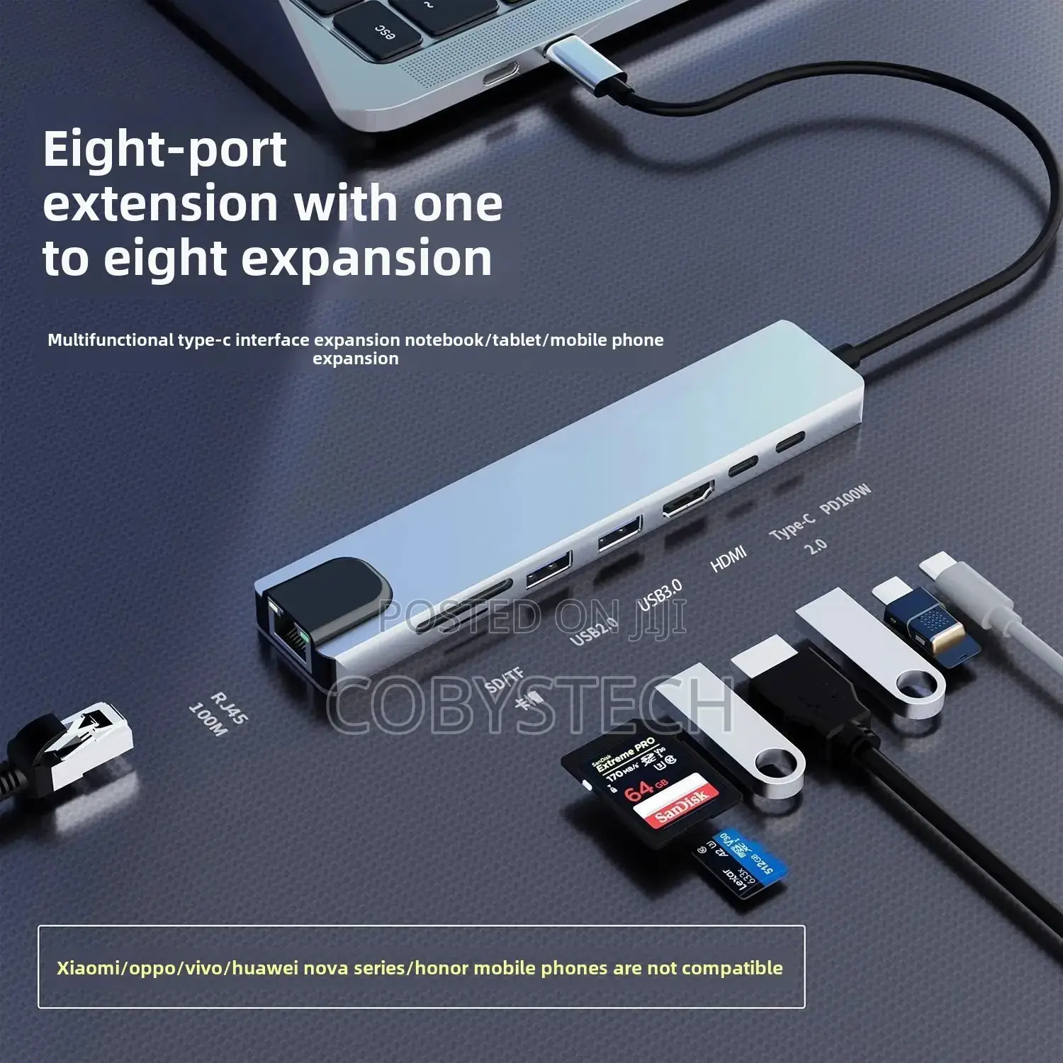Multi-Functional 8-in-1 Usb 3.1 Type-C Hub Adapter