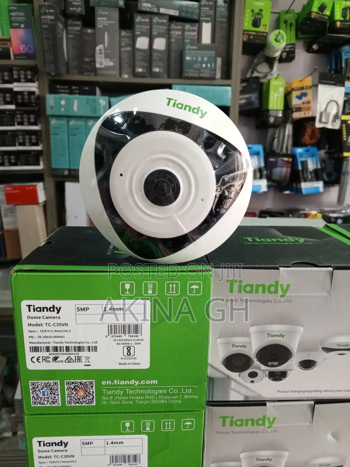 Tiandy Fisheye 5mp Dome Camera 1.4mm Lens Tc-C35vn