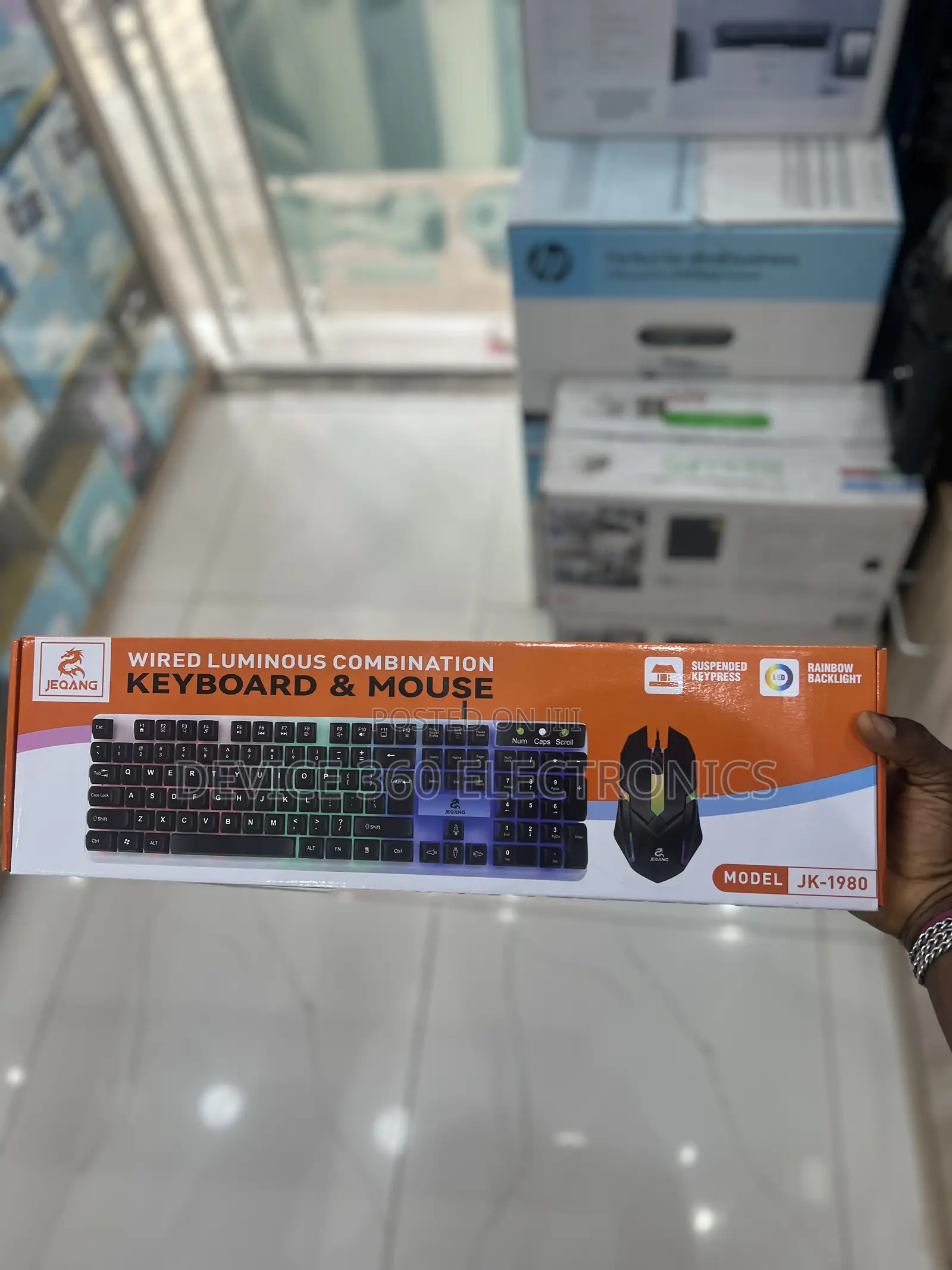 Jk-1980 Wired Luminous RGB Keyboard and Mouse Combo