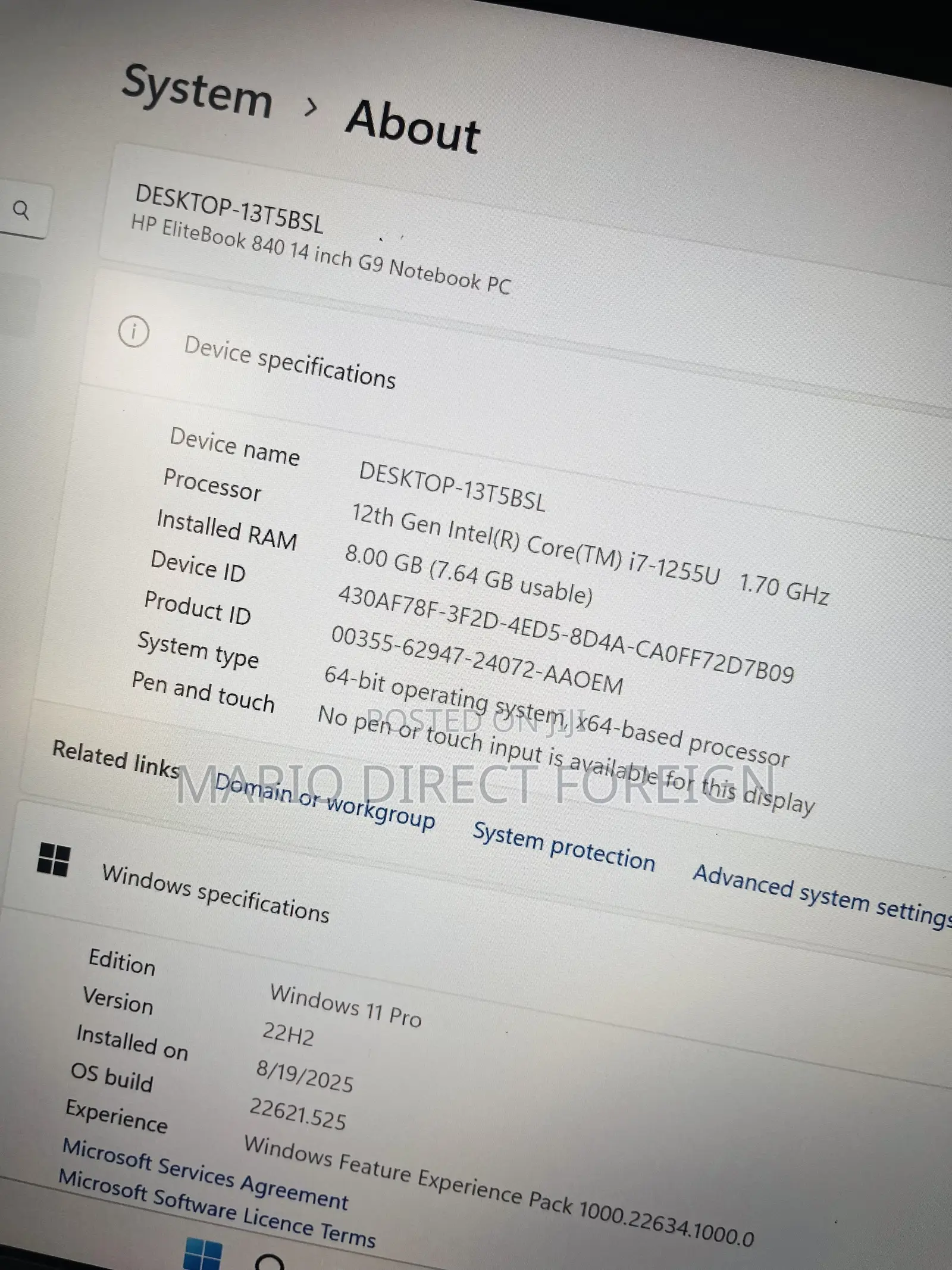 Laptop HP EliteBook 840 G9 8GB Intel Core i7 SSD 512GB