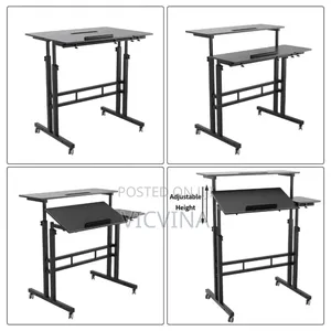 Manual Sit and Stand Height Adjustable Desk
