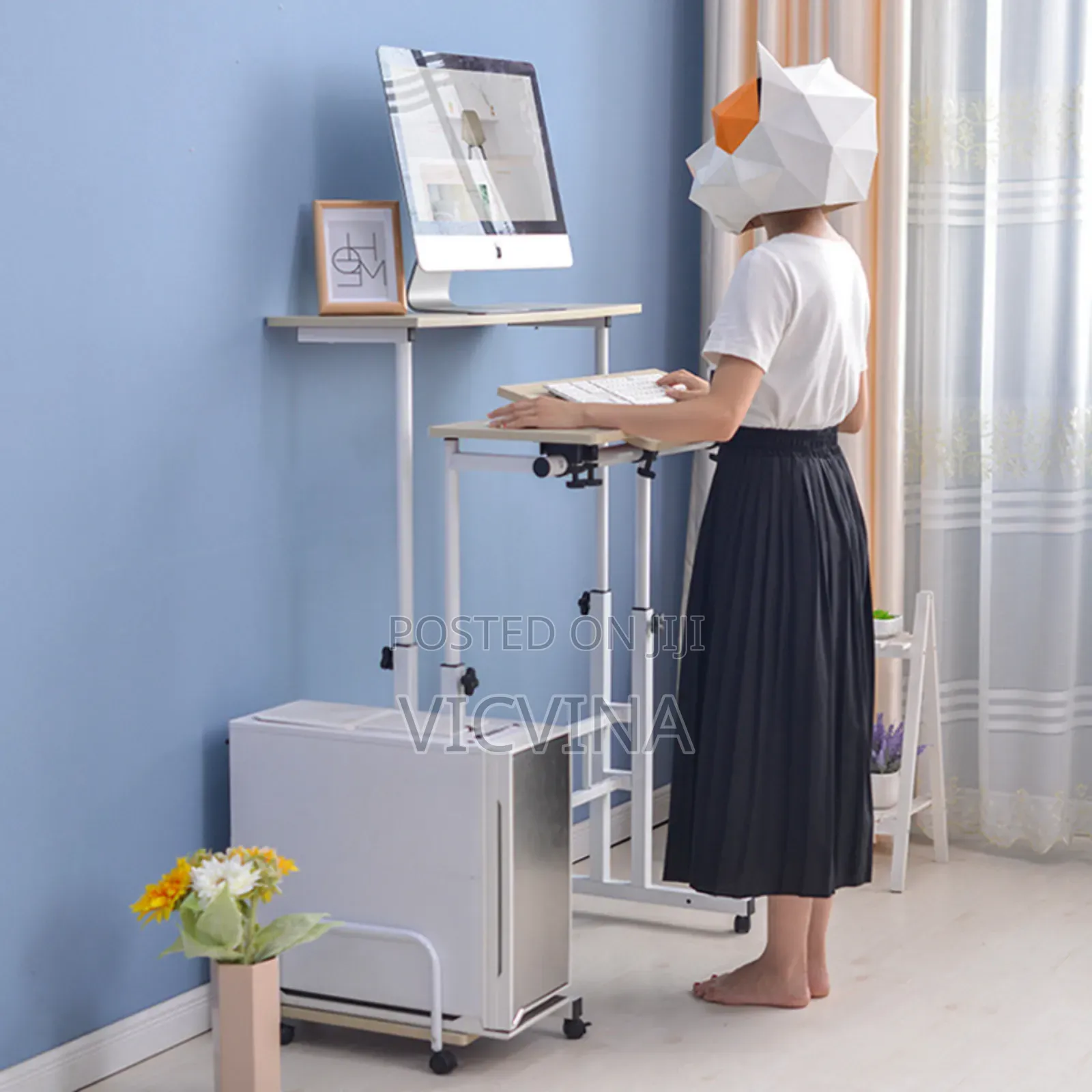Manual Sit and Stand Height Adjustable Desk