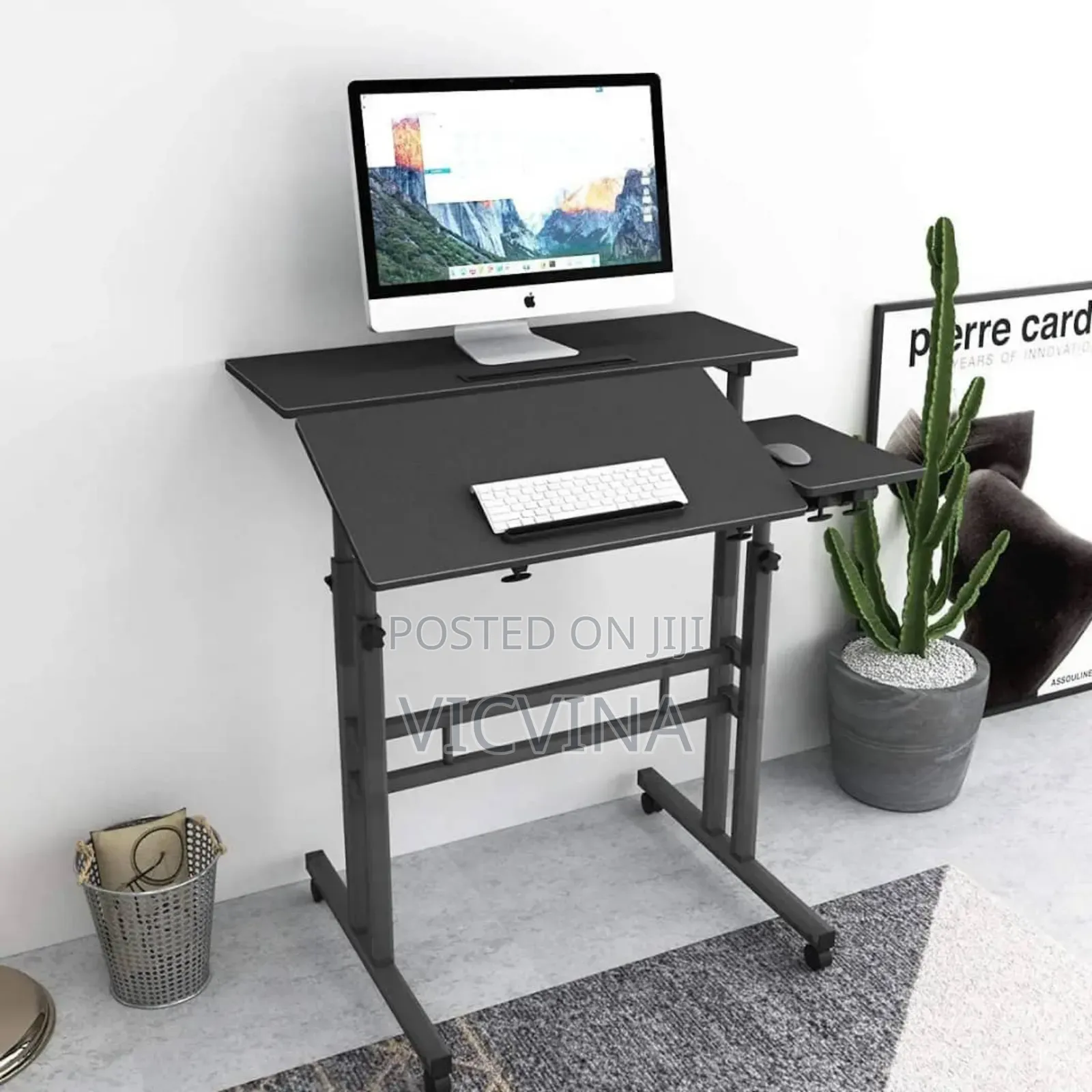 Manual Sit and Stand Height Adjustable Desk