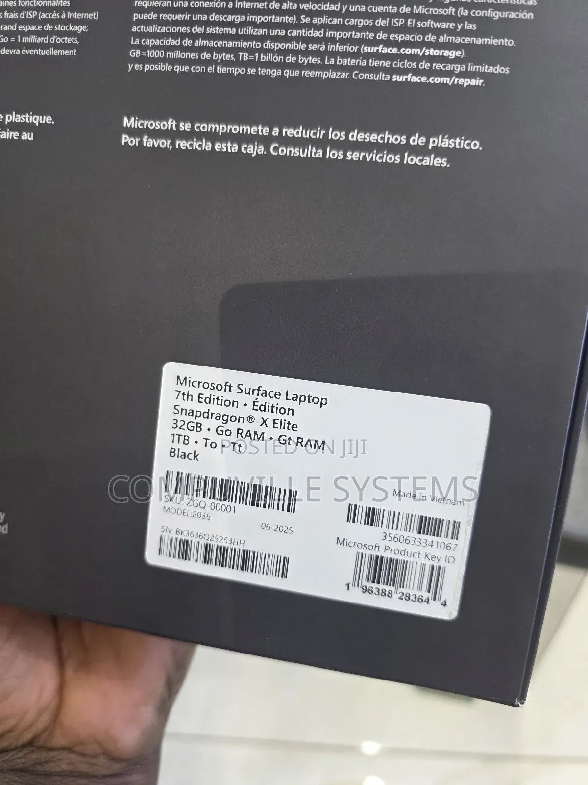 New Microsoft Surface Laptop 7 32GB Qualcomm Snapdragon X Elite SSD 1T