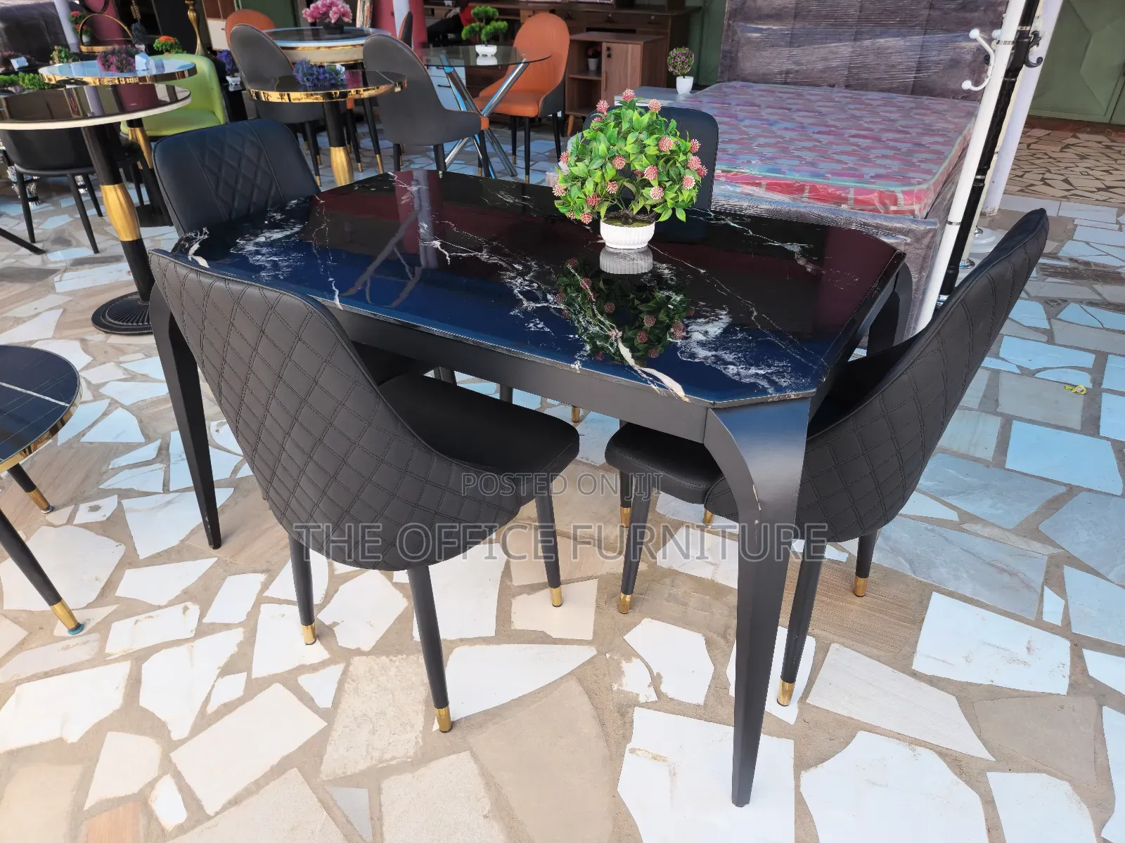 Four(4) Sitters Thick Marble Dining