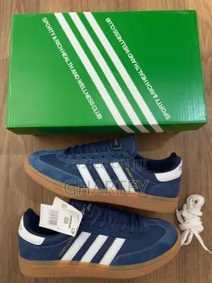Blue Adidas X Sporty & Rich Suede Samba Sneakers