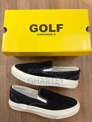 Golf Le Fleur* X Converse Black Wool Slip-ons 3 Colors Displayed