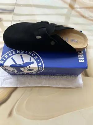 Birkenstock Boston Clogs – Black Suede Size 43