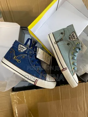 Unisex Kids Canvas Boot Denim Jeans Boot