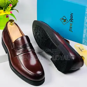 Steve Riots Men Coffee Leather Loafers Shoe