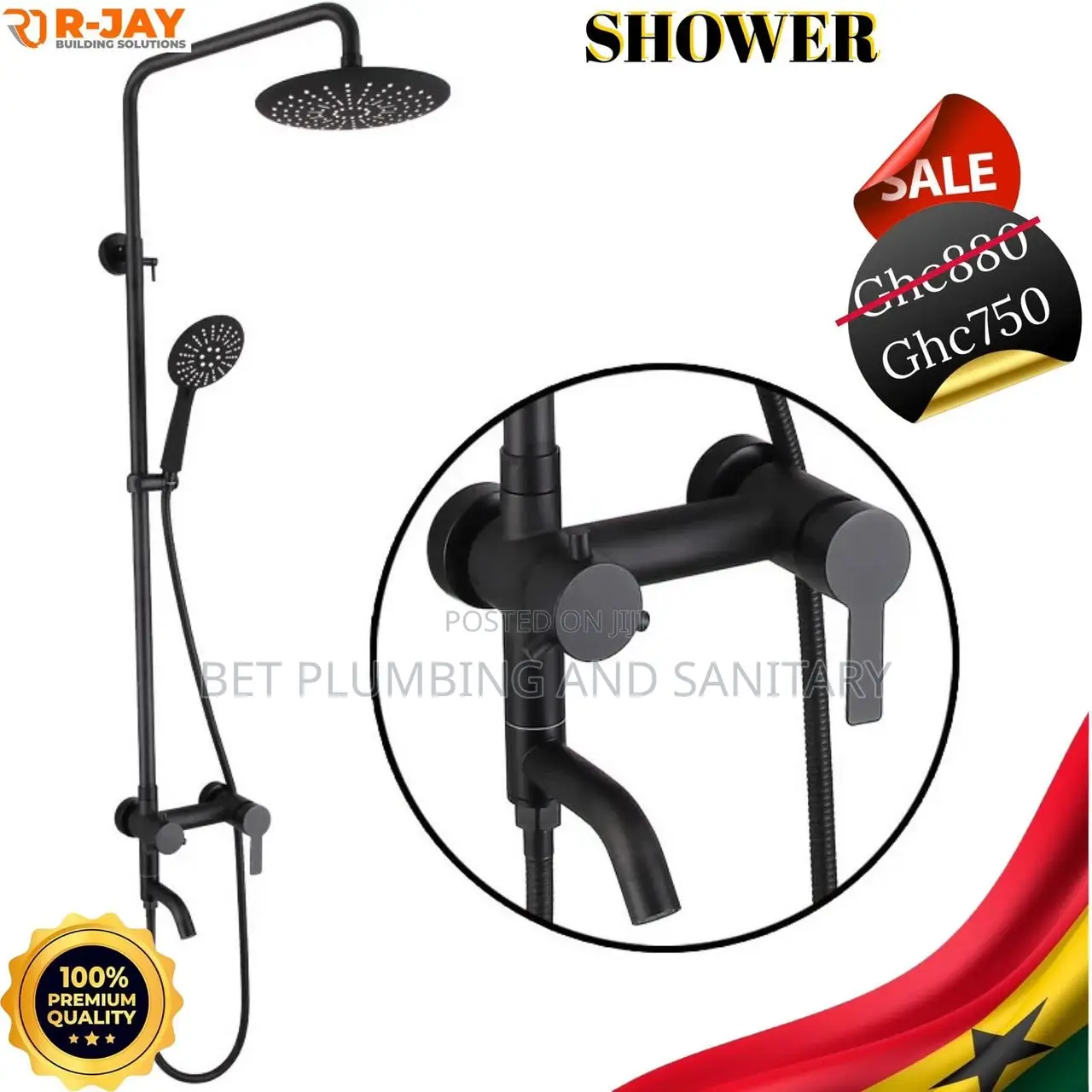 3in1 Black Bathroom Shower Set_bathroom Shower