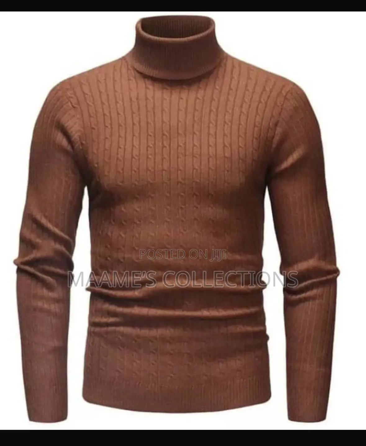 Unisex Solid Thermal Turtleneck Knit Sweater