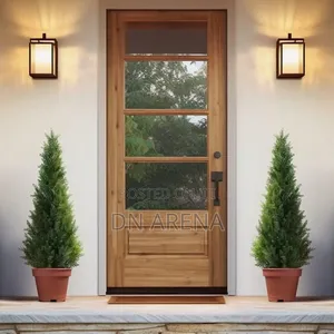 Set of Two Faux Cedar in Pot, Fake Uv Rated Potted Artificial Plant