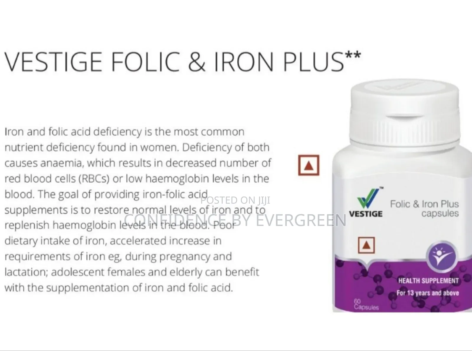 Folic And Iron Plus Capsules By Vestige