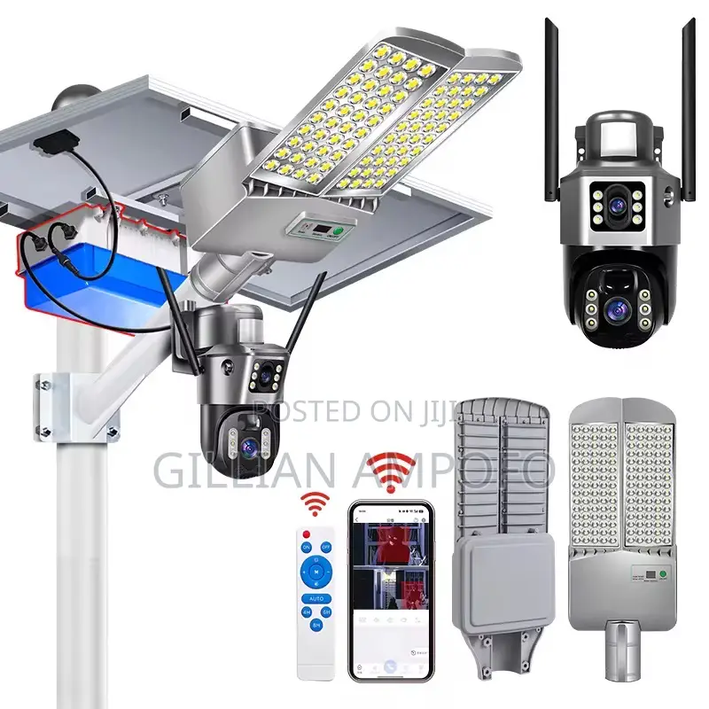 2way Audio High Quality 4gdual Lens Solar Street Light Camera Sensor