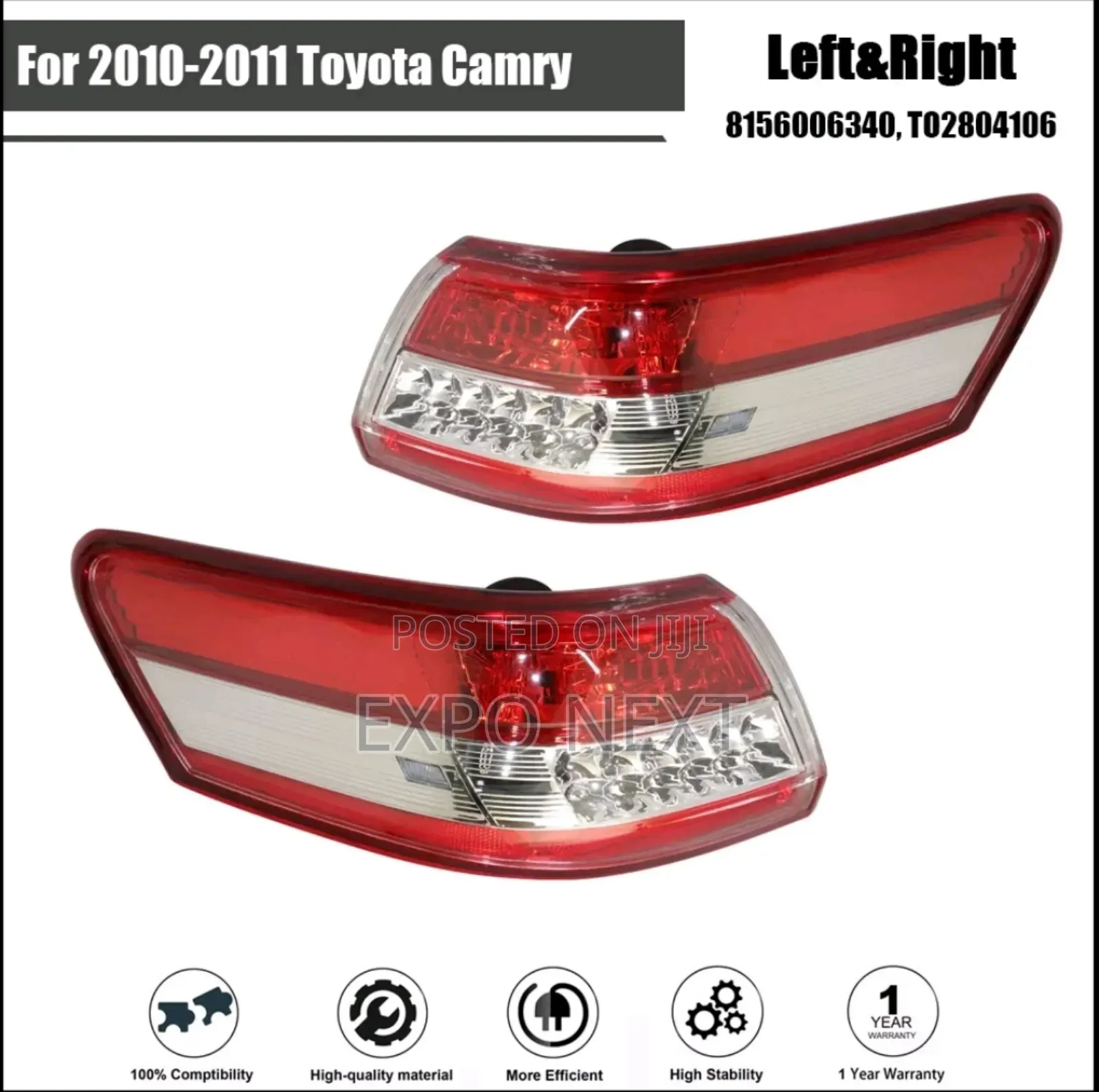 Tail Lights Assembly For 2010-2011 Toyota Camry Pair