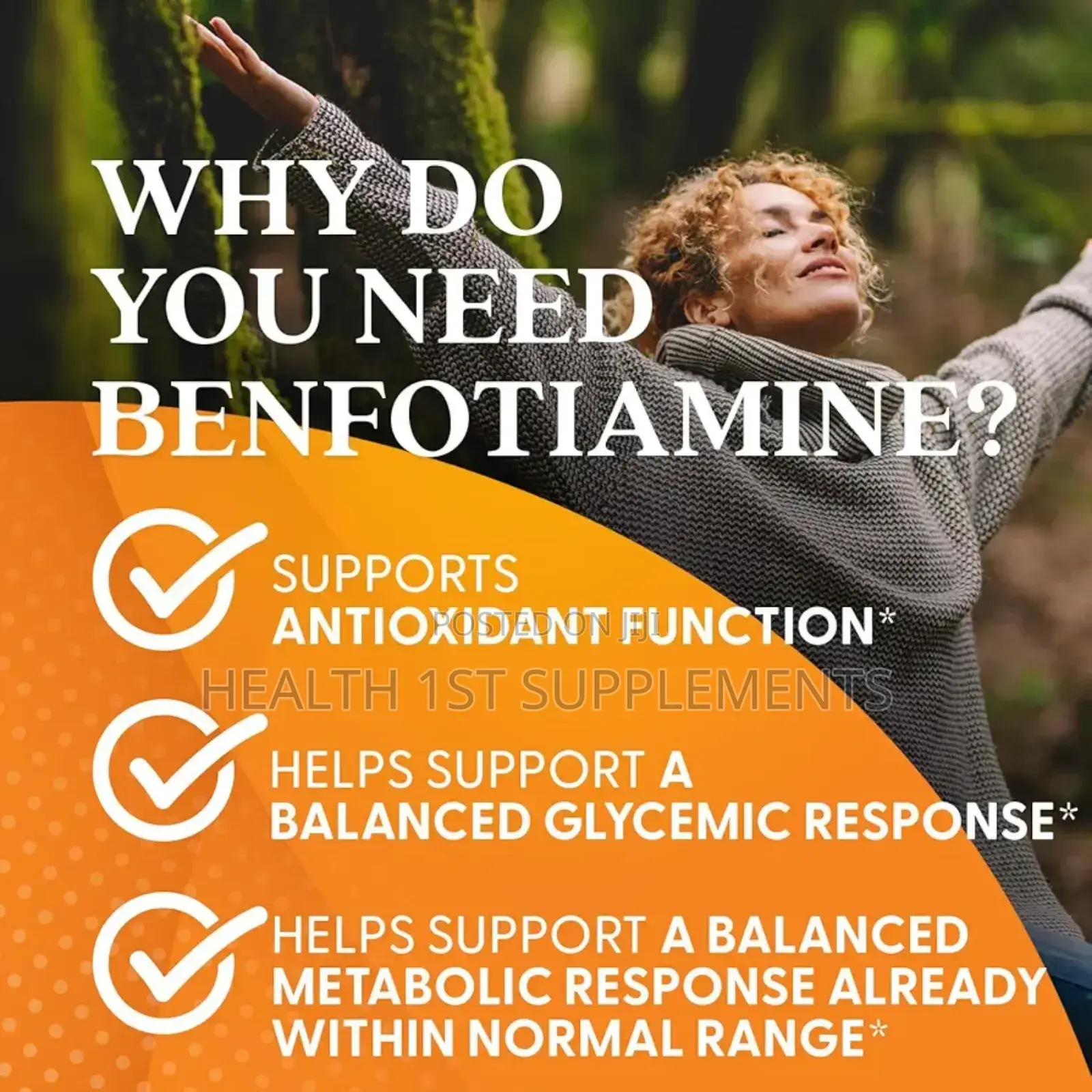 Benfotiamine 300mg, Nerve Damage Blood Sugar Health, 60 Veggie Caps