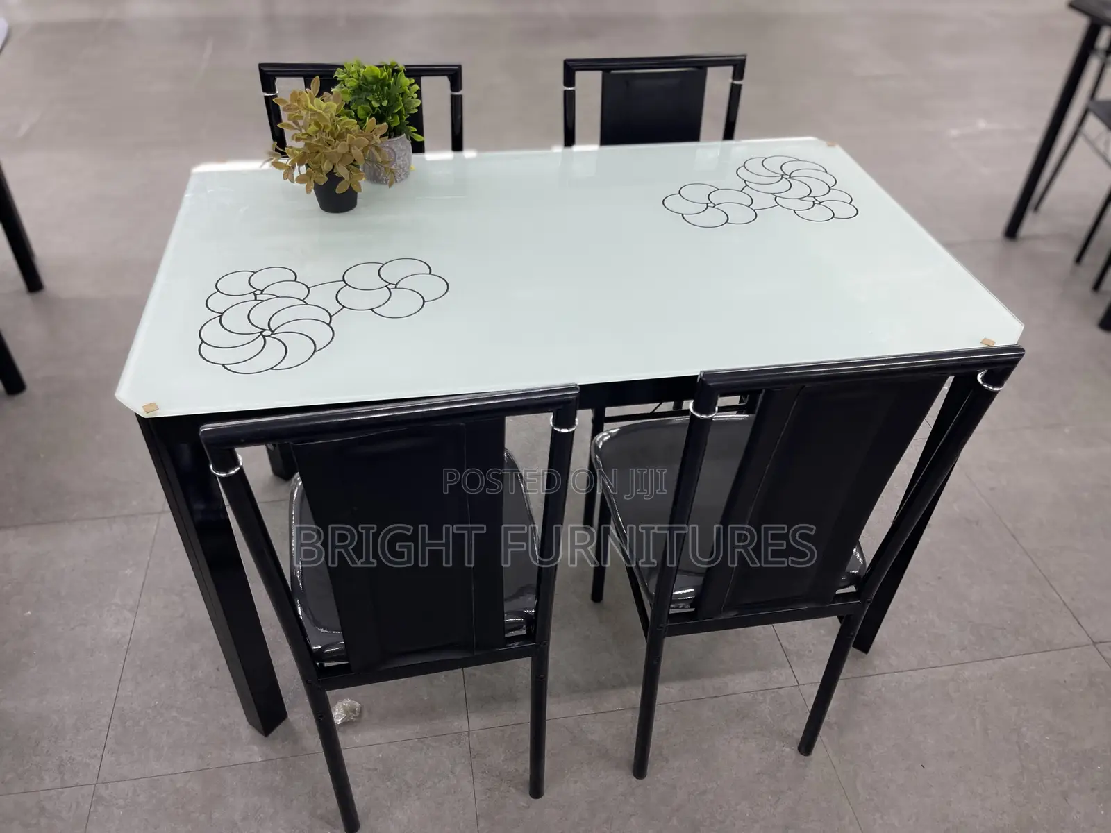 Dining Table (Glass Top 4 Seaters Dining Sets)