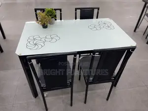 Dining Table (Glass Top 4 Seaters Dining Sets)