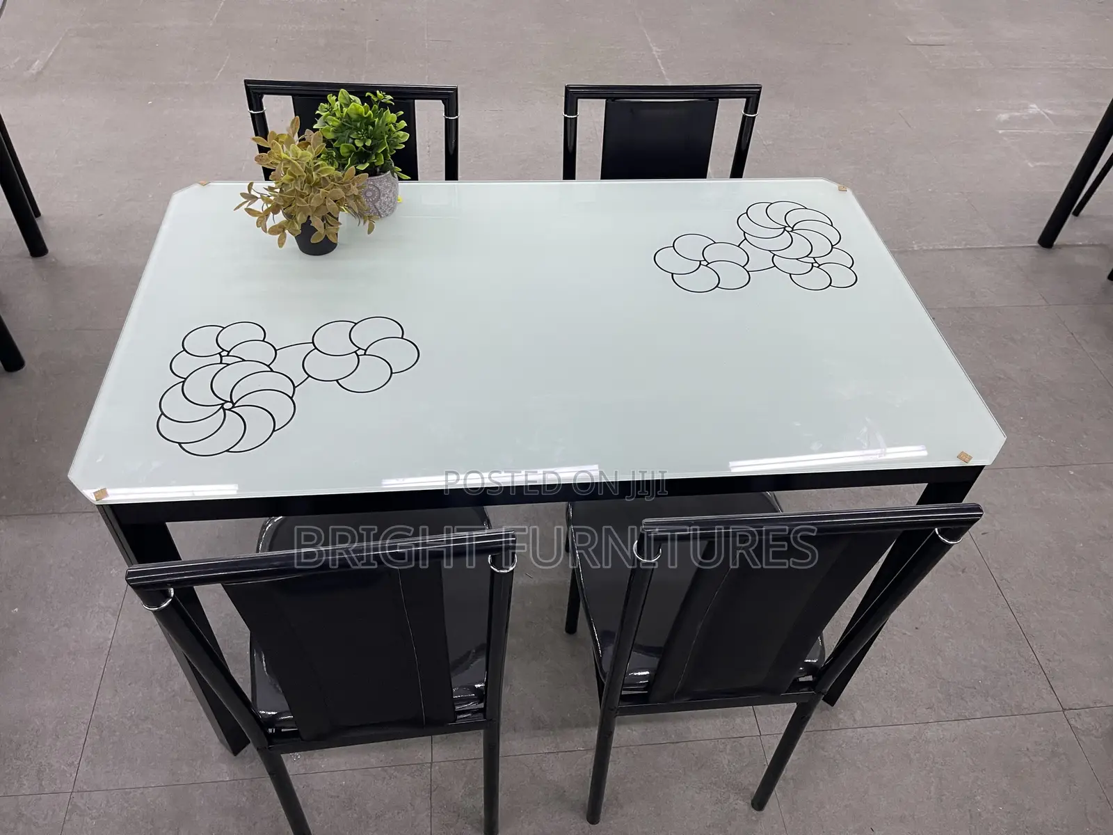 Dining Table (Glass Top 4 Seaters Dining Sets)