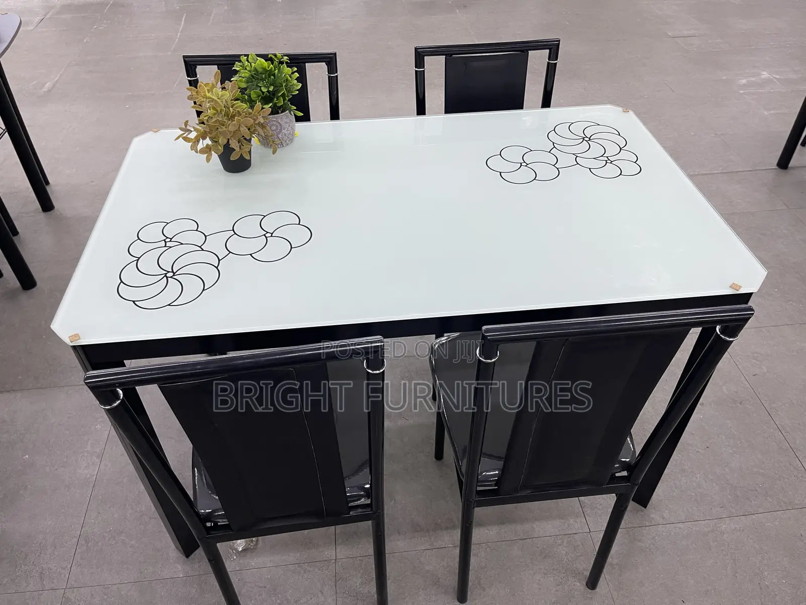 Dining Table (Glass Top 4 Seaters Dining Sets)
