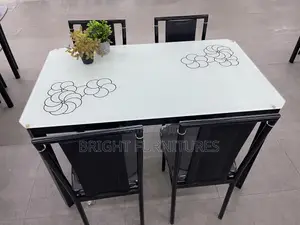 Dining Table (Glass Top 4 Seaters Dining Sets)