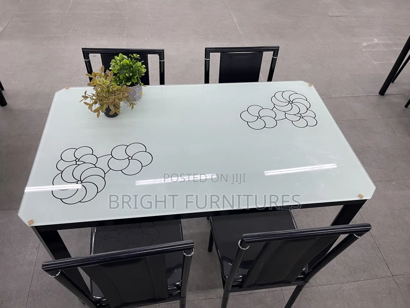 Dining Table (Glass Top 4 Seaters Dining Sets)