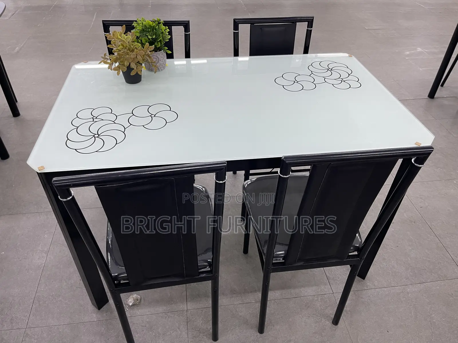 Dining Table (Glass Top 4 Seaters Dining Sets)