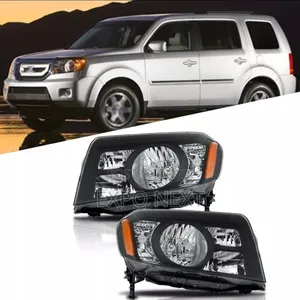 Pair Black Headlights For Honda Pilot 2009-2011 Pair