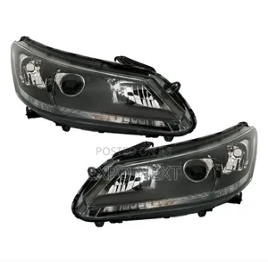Honda Accord Sedan 2013-2015  Headlights Black Housing Pair