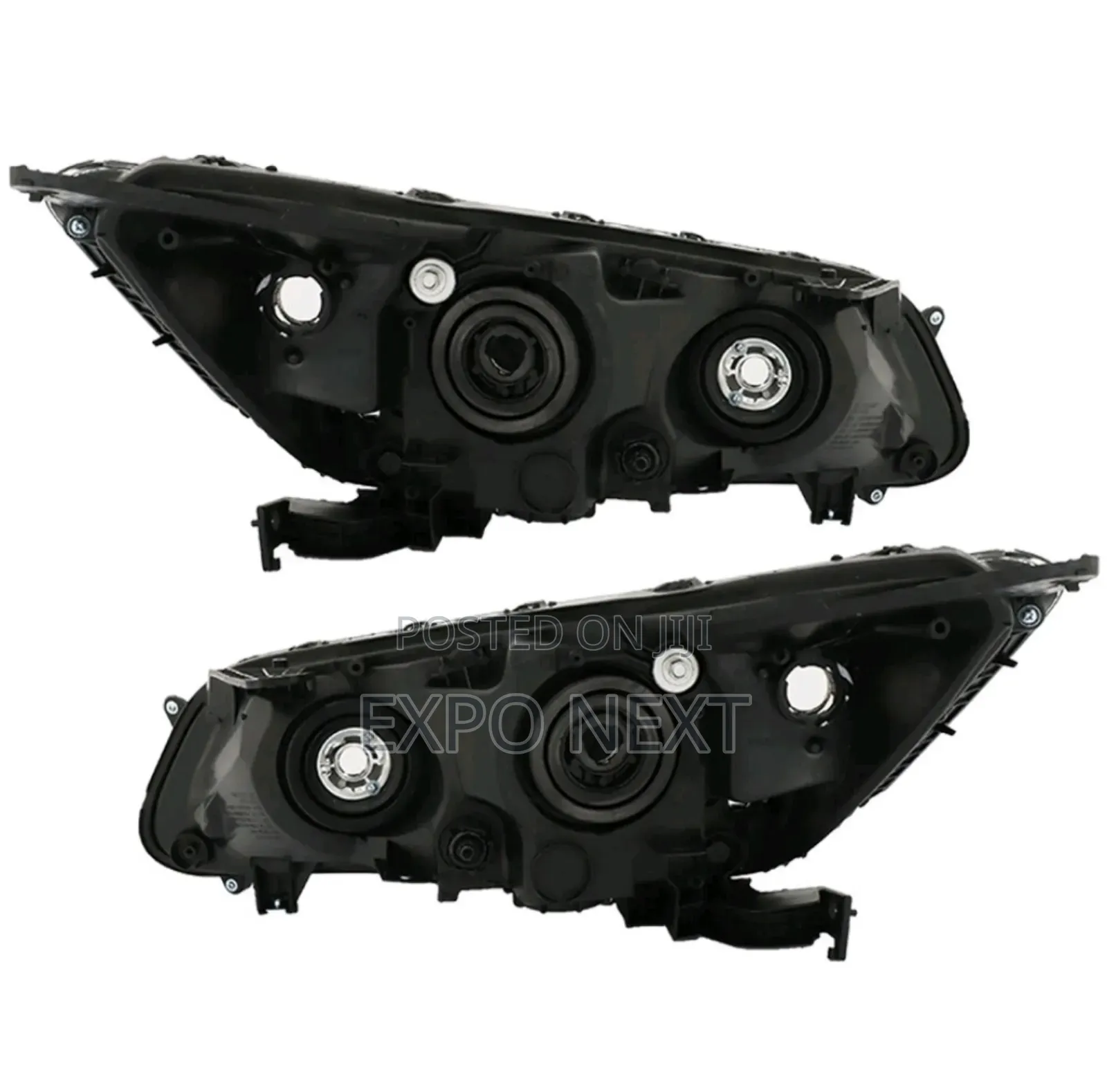 Honda Accord Sedan 2013-2015  Headlights Black Housing Pair