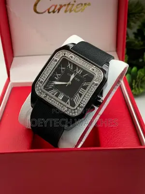 Black Silicone Strap Cartier Timepiece