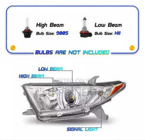 Headlights 2011-2013 Toyota Highlander Chrome Pair