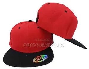 Red-Black Flat Hat Snapback Baseball Cap One Size Fits All.