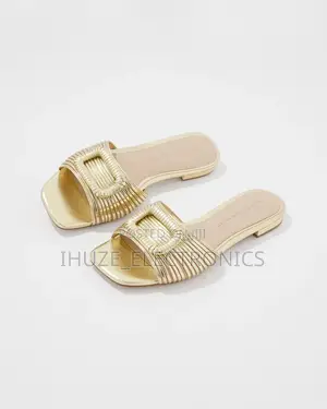 Gold Strappy Slide for Ladies (Us Size 7/8.5). From Usa