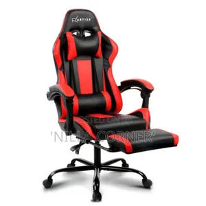 Ergonomic Swivel Chair With Footrest and Back Massaging Cushions.