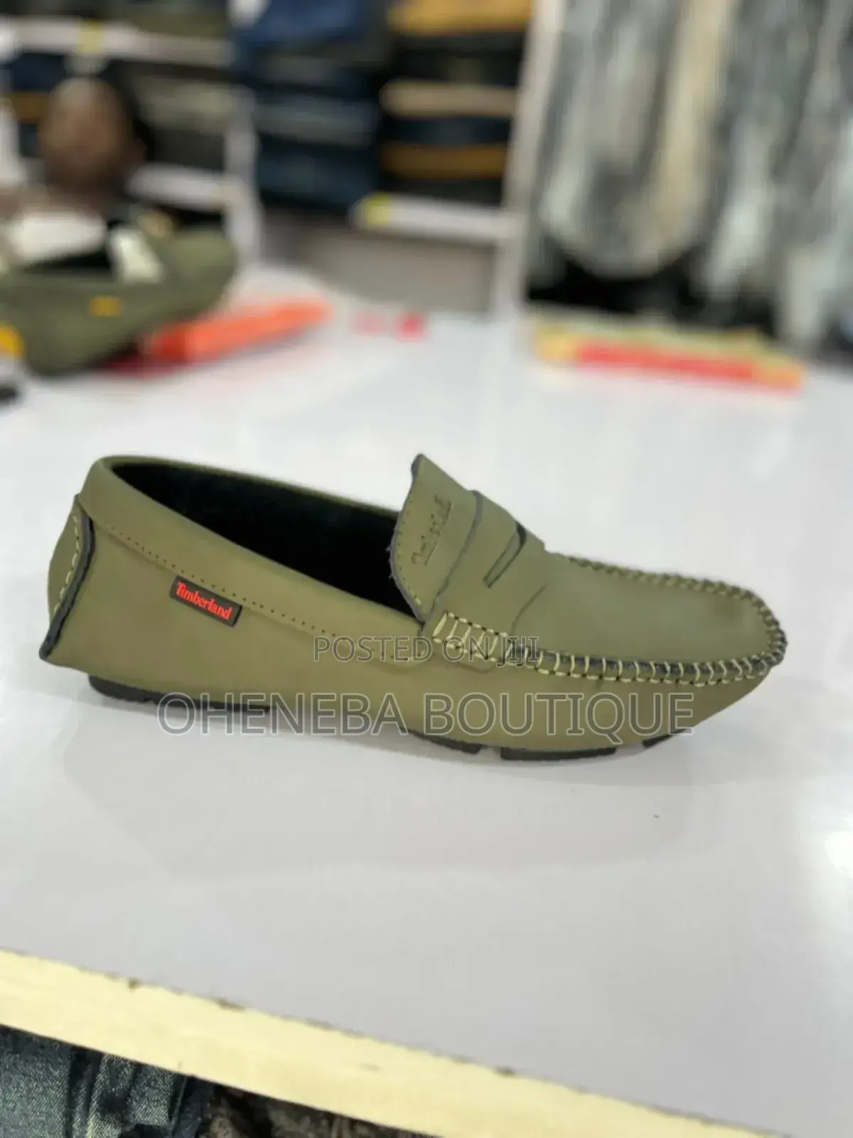 Brown and Army Green Loafers for Men