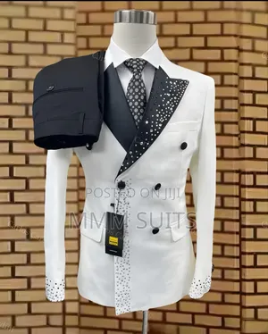 Elegant Turkish Men Suit High-Quality Fabric With Stone Design