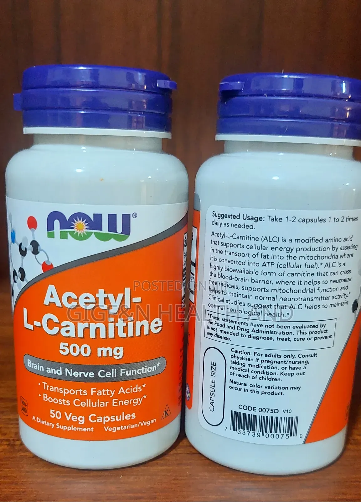 Now Foods, Acetyl-L-Carnitine, 500mg, ( Brain, Nerves Sperm Health)
