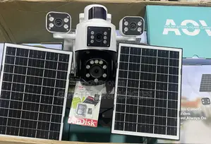 Solar Camera 4 Lens Adjustable 4g Camera With Motion Detector + 64gb