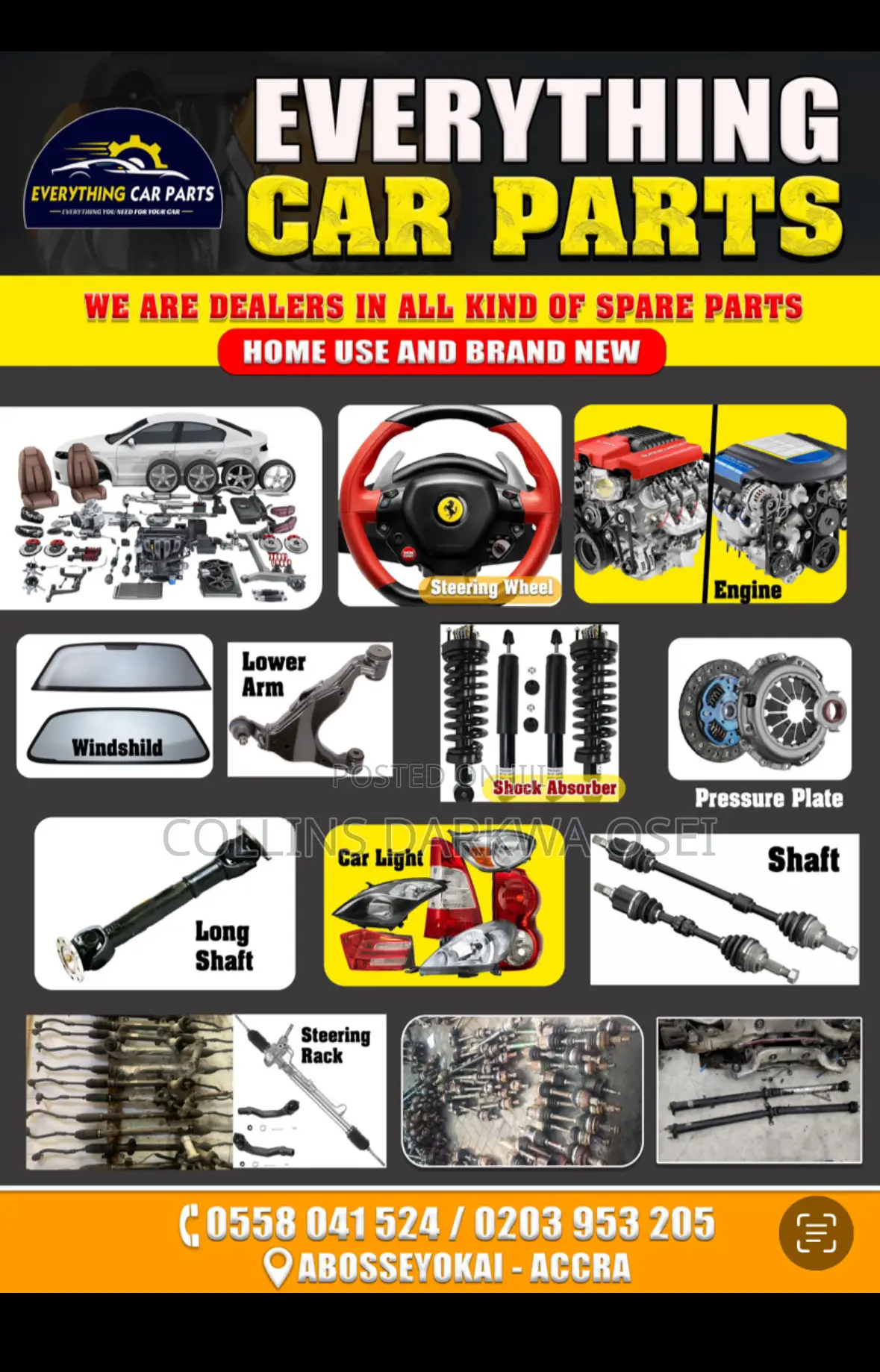 I Sell Car Parts for Only Mechanic and Automobile Service Companies
